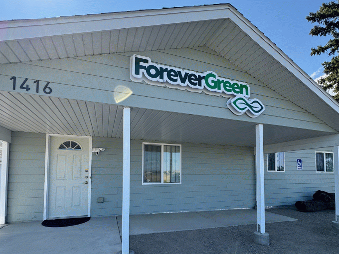 ForeverGreen dispensary storefront on East Lane in Billings, Montana