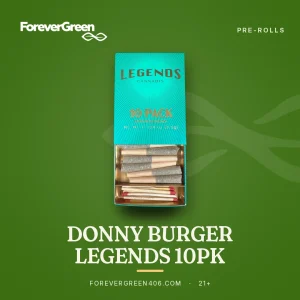 Legends Cannabis Donny Burger ten pack of pre-rolls at ForeverGreen