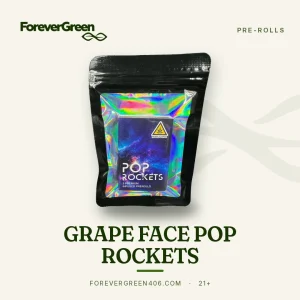 Pop Rockets Grape Face five pack of infused pre-rolls at ForeverGreen