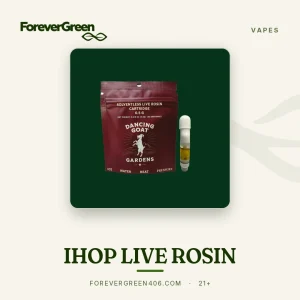 IHOP live rosin cartridge from Dancing Goat Gardens at ForeverGreen