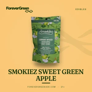 Smokiez Sweet Green Apple cannabis fruit chews at ForeverGreen